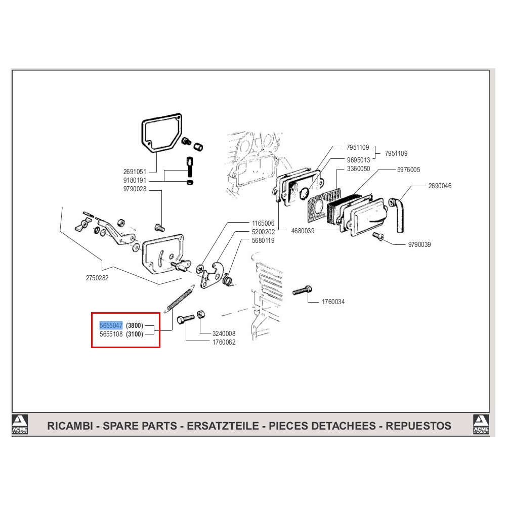 RESSORT DE RÉGULATION POUR MOTEURS ACME 349 - 360