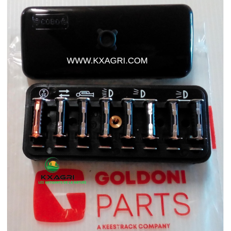 BOITE POUR 8 FUSIBLES À LAMELLES POUR TRACTEURS ET MTG GOLDONI Référence: GOLDONI : 02050275