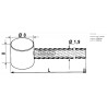 Cable a barillet Ø 8x8  Diamètre câble 1,9 mm  Longueur 2500 mm