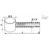 Cable a barillet Ø 8x8  Diamètre câble 1,9 mm  Longueur 3000 mm