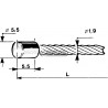 REF CERMAG : 60008 CABLE A TETE CYLINDRIQUE L:1000 MM